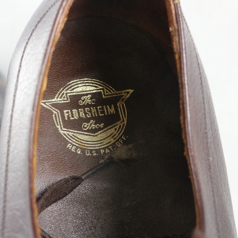 VTG FLORSHEIM Blucher Apron Toe Oxford Shoes Sz 10 N Men - Picture 8 of 8